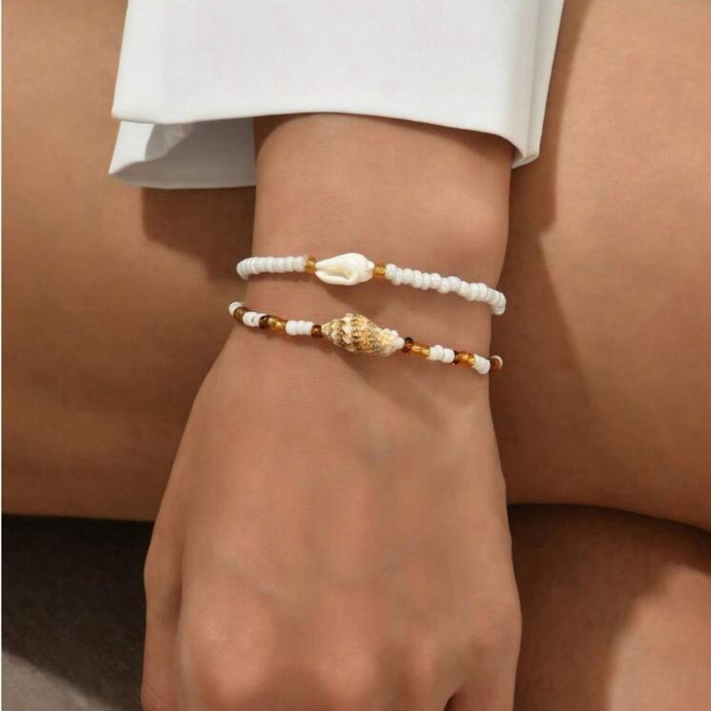 ⚠️Clearance 2pcs Beach Style Shell Beaded Bracelets SS